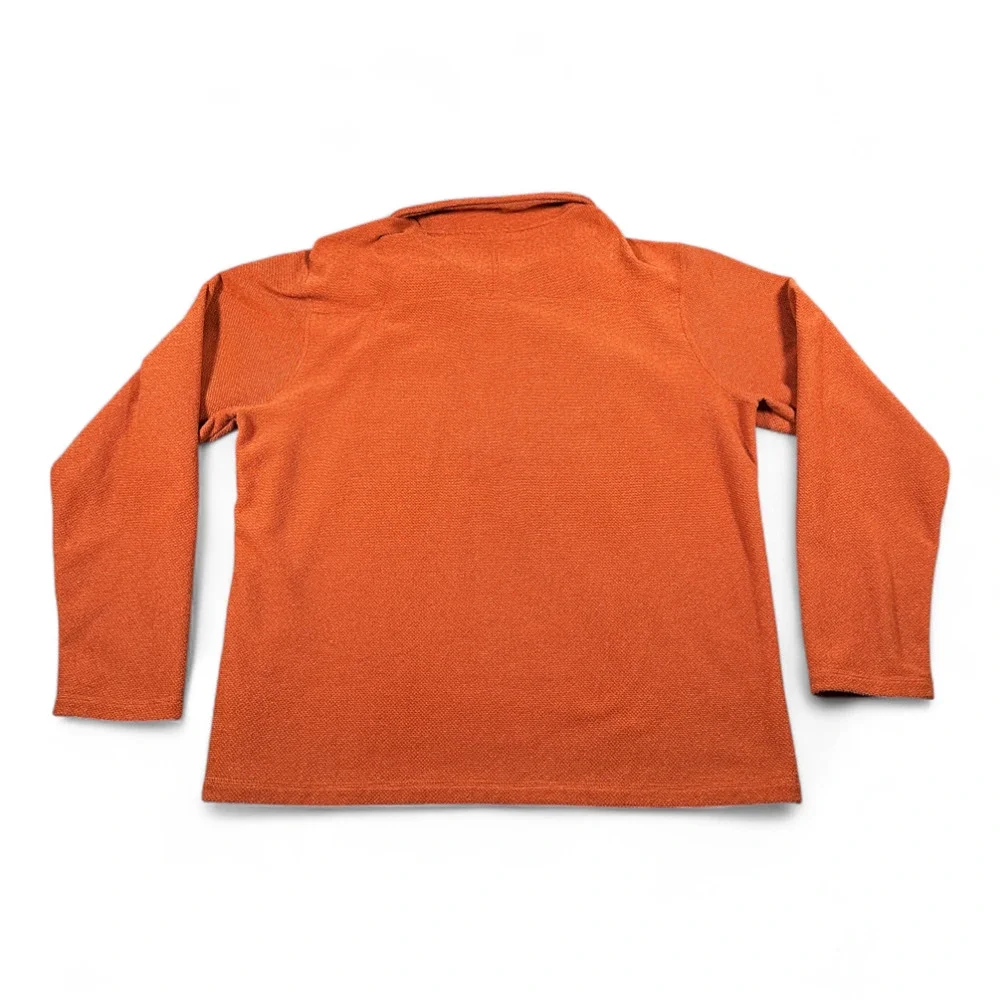 North Face Sweater Adult EXTRA LARGE Orange Pullover Quarter Zip Textured Fleece